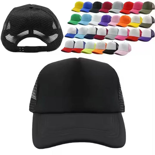 5 panel Trucker Caps Men Women Plain Blank Foam Mesh Baseball Cap With Rope Summer Breathable Outdoor Sport Sun Visor Hats