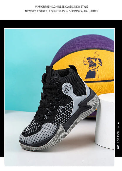 Große High-Top-Sportschuhe für Herren, lässig, atmungsaktiv und bequem, mit dicker Sohle – Basketballschuhe und Laufschuhe