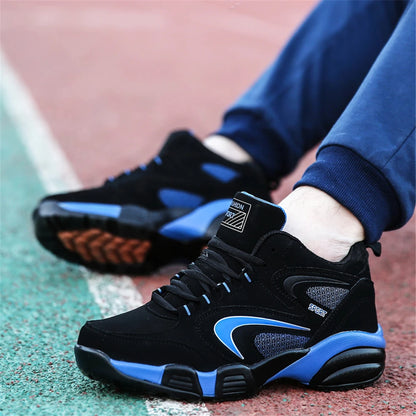 Zapatillas deportivas modernas de talla grande para hombre con bloques de color, cómodas, antideslizantes, con cordones, casuales y resistentes para actividades al aire libre masculinas