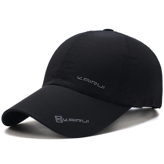 Solid Sports Baseball Cap, Sun Protection Quick Drying Snap Buckle Soft Top Casual Outdoor Dad Hat For Adults