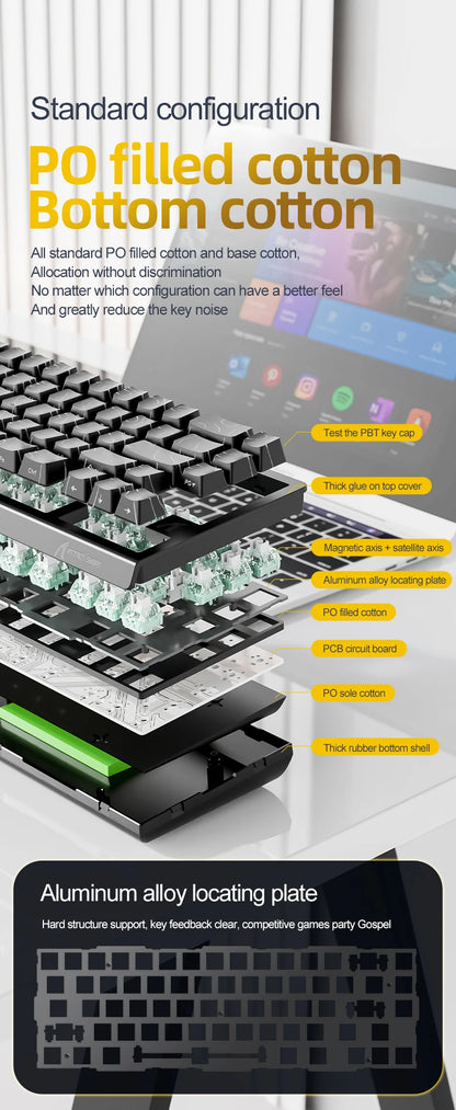 ATTACK SHARK X68HE Esports magnetic axis keyboard 8KHz return rate,total area 0.01mm,and 0.125ms rate class Ultra-low latency