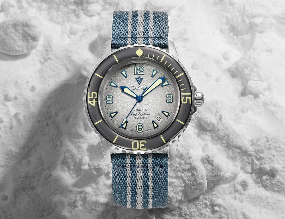 CADISEN Deep Explorer MIYOTA 8215 Automatic Mechanical Watch Man Canvas Strap Wristwatch Luxury Luminous Waterproof Watches