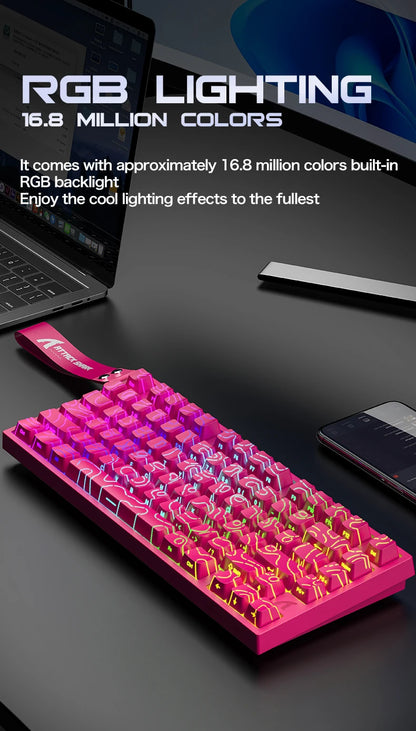 ATTACK SHARK R82HE Gaming Keyboard Magnetic 75% Wired 8000Hz Rapid Trigger ProGamer Keyboard,0.005mm RT Accuracy,0.08ms Latency