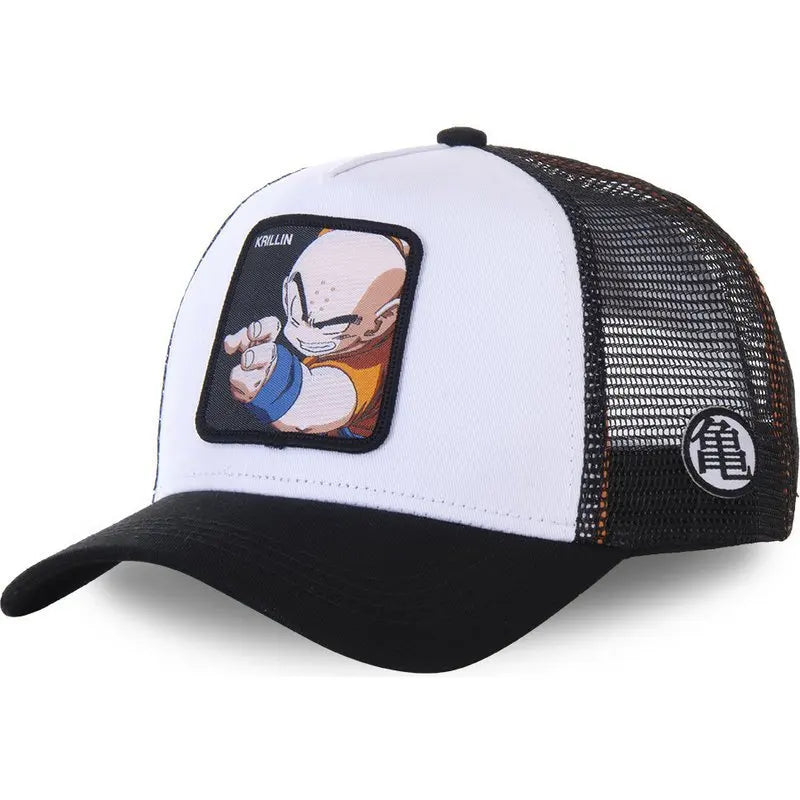 Șapcă Dragon Ball Son Goku de vară pentru călătorii, cu cozoroc, pentru bărbați, brodată, în stil hip-hop, din plasă, cu vizieră de soare, șapcă de baseball, pentru sport în aer liber