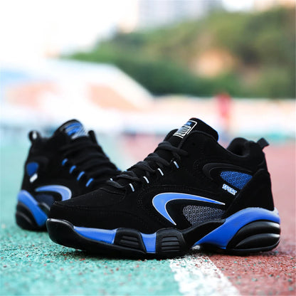 Zapatillas deportivas modernas de talla grande para hombre con bloques de color, cómodas, antideslizantes, con cordones, casuales y resistentes para actividades al aire libre masculinas