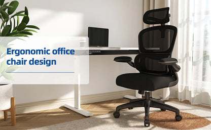 Daccormax office chair ergonomic, Desk chair, 150kg capacity, adjustable headrest and armrests, Computer chair with lumbar support