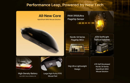 ATK Blazing Sky X1 V2 Series Wireless Mouse Dual Mode Paw 3950ultra 8k Return Rate Custom Ergonomics E-Sport Gaming Ofiice Mouse
