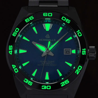 Heimdallr Monster GS Diver Men's Watch 43mm Blue Dial Sapphire Ceramic Bezel NH35 Automatic Movement Stainless Bracelet 20Bar