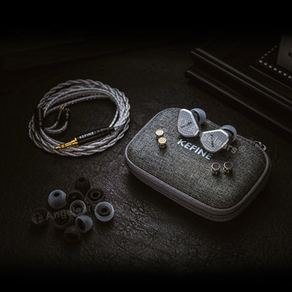 Angelears Kefine Klean SV 10mm DLC Diaphragm Dynamic Driver IEMs Hi-Fi In-ear Earphone with Nozzles and SPC Cable