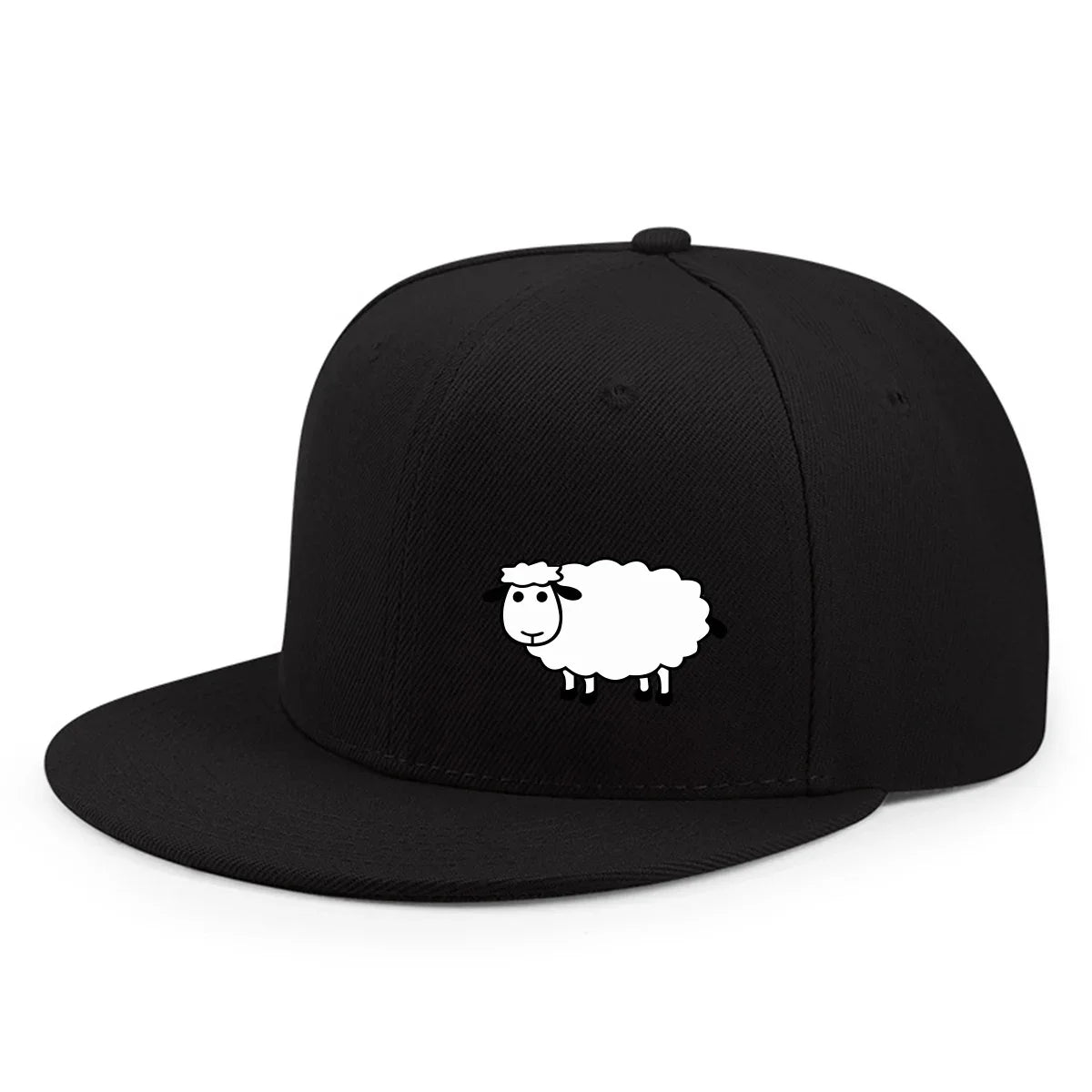 Unisex Adjustable Baseball Cap - Street Style Flat Brimmed Sheep Pattern Hat Casual Versatile And Personalized Hat