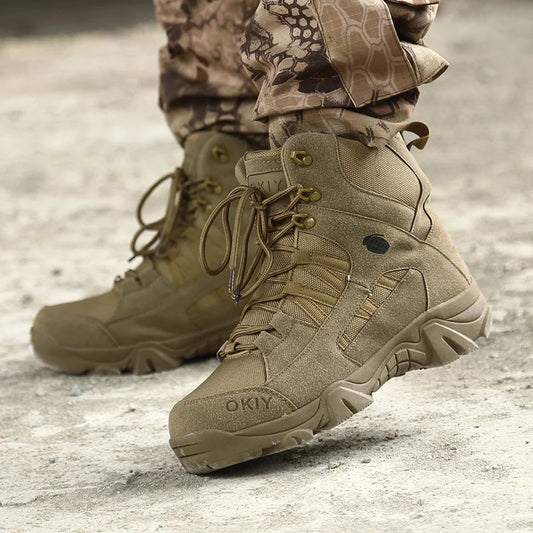 Men Tactical Boots Desert Waterproof Work Safety Shoes Hiking Shoes Ankle Men Outdoor Boots