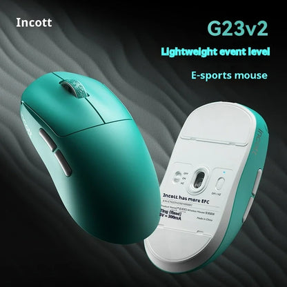 Incott G23 V2 E-sports Mouse 47g Lightweight PAW3395 Wireless 3-mode 8000Hz Polling Rate Ultra Low Latency Game Mice Custom Gift