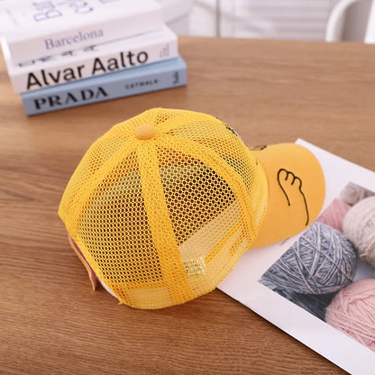 Nuovo cappellino estivo carino per ragazzi, ragazze e bambini con faccina sorridente, in rete, stile Kawaii, cappellino da baseball popolare in stile hip hop, cappellino da sole, DropShipping