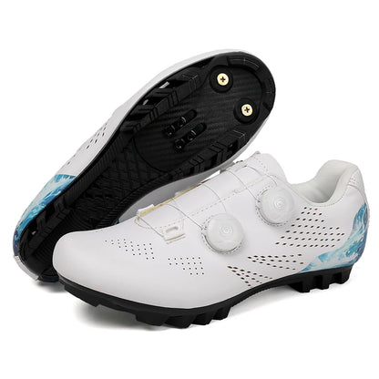Professional Men's Road Cycling Sneakers, Bike Shoes with SPD MTB Sole, Flat Racing Speed Trail Mountain Bicycle Footwear, Pedal Sports