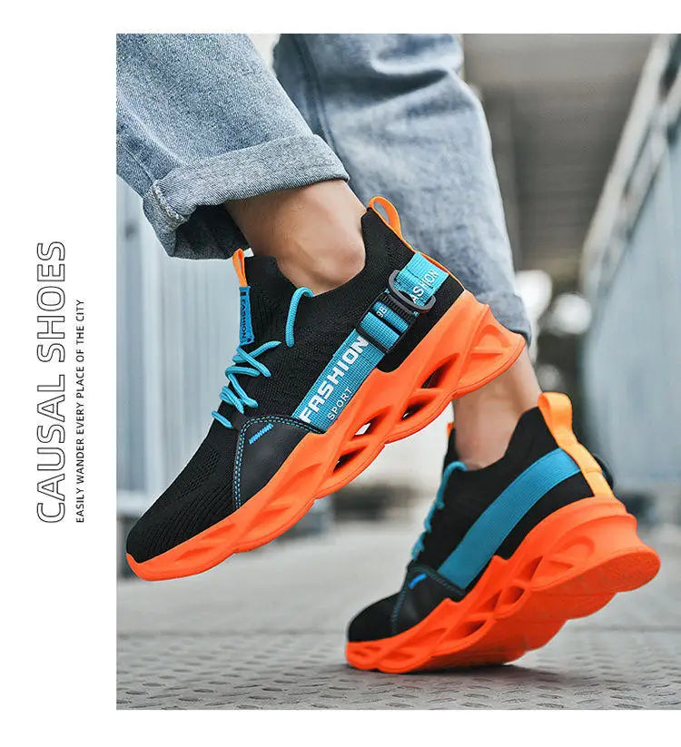 Hot Sale Fashion Purple Casual Sneakers Women Men Blade Running Shoes Big Size 48 Light Breathable Sports Shoes Men Mesh Sneakers