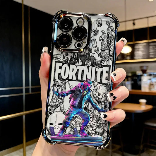 Popular Game Fortnite Plating Phone Case For Samsung S26 S25 S24 S23 S22 S21 S20 FE Note20 Edge Plus Ultra 4G 5G Anti-Fall