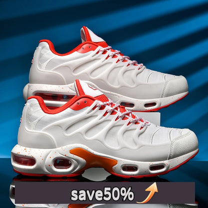 Men's air cushioned running shoes, marathon sports, breathable and lightweight, women's comfortable and non slip casual shoes