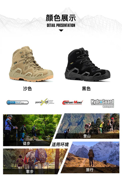 ROCKROOSTER Hiking shoes Men waterproof hunting Boots Tactical Desert Combat Boots trekking Ankle mountian cow Leather Sneakers