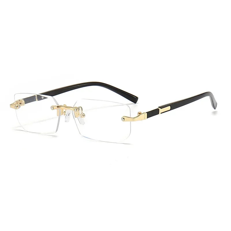 Rimless Sunglasses Rectangle Fashion Popular Women Men Shades Small Square Sun Glasses for Female Male Summer Traveling Oculos