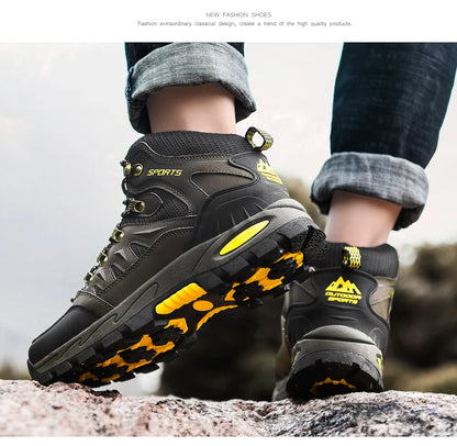 Outdoor Waterproof Hiking Boots for Men and Women, Spring and Autumn, Wear-Resistant Mountain Sports Boots, Hunting Sports Shoes