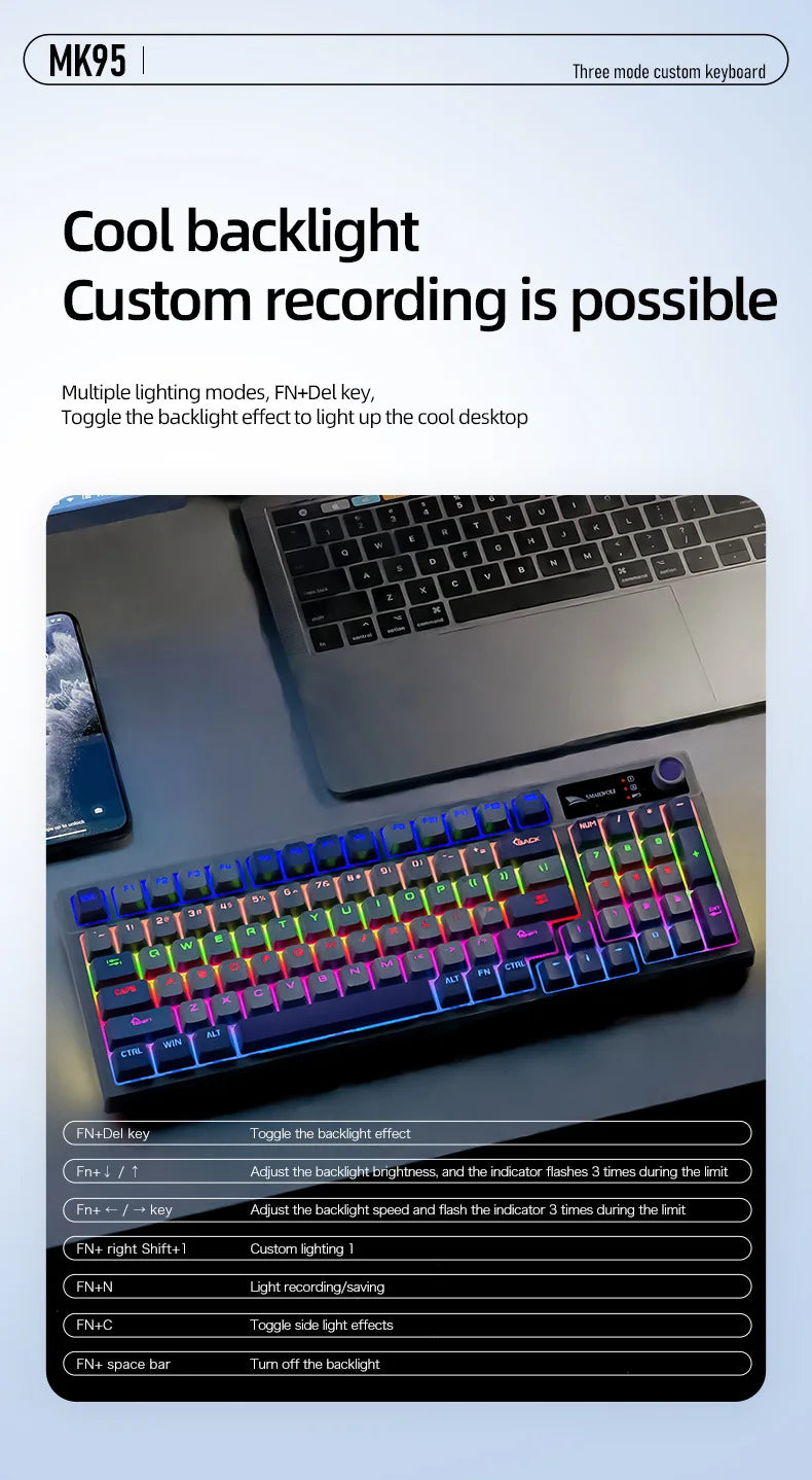Spanish Mechanical Keyboard Spanish Russian Arabic Korean Thai Gaming Keyboard 95 Key Layout Backlight Type C With Numpad SK15