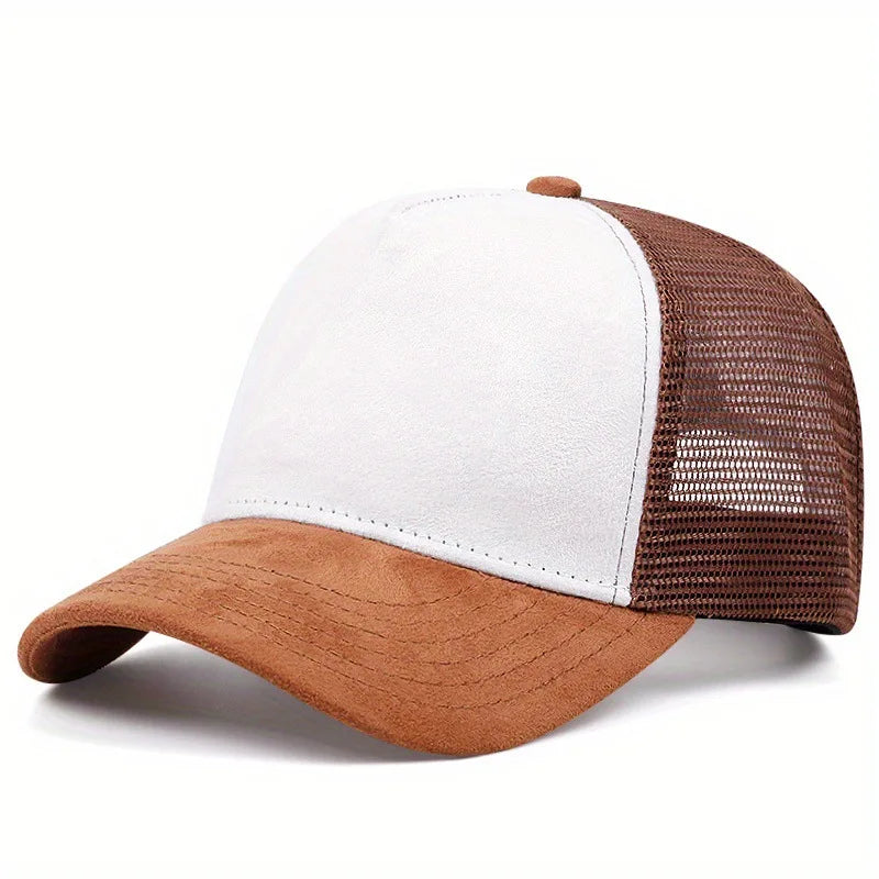 New men's and women's universal mesh suede work cap, men's baseball cap, breathable sports cap for spring and summer.