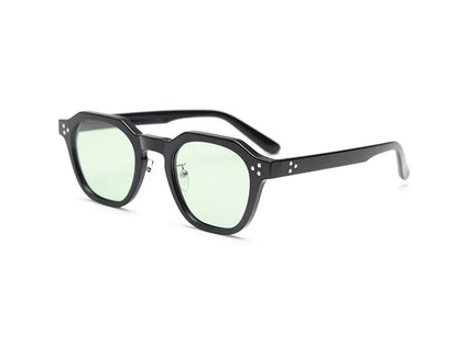 Peekaboo korean style retro sun glasses for women TR90 frame polygon polarized sunglasses uv400 male green brown 2023 summer