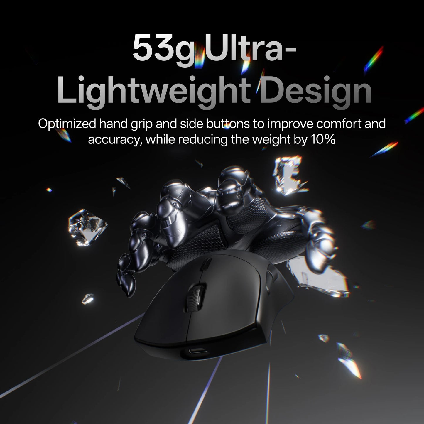 Rapoo VT7 MAX /VT7 Wireless Gaming Mouse True 8K Wireless Polling Rate 53g Lightweight Up to 750Hr Battery Life