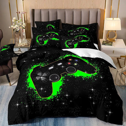Gamer-Bettwäsche-Set für Jungen und Kinder, Gaming-Bettbezug-Set Queen, Videospiel-Deckenbezug, Bettwäsche-Set mit Playstation-Designs für Teenager und Männer