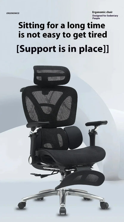Ergonomic Office Chair Mesh Seat Adjustable Headrest Commercial Chair Footrests Support Comfortable Lumbar Chaise Ergonomique