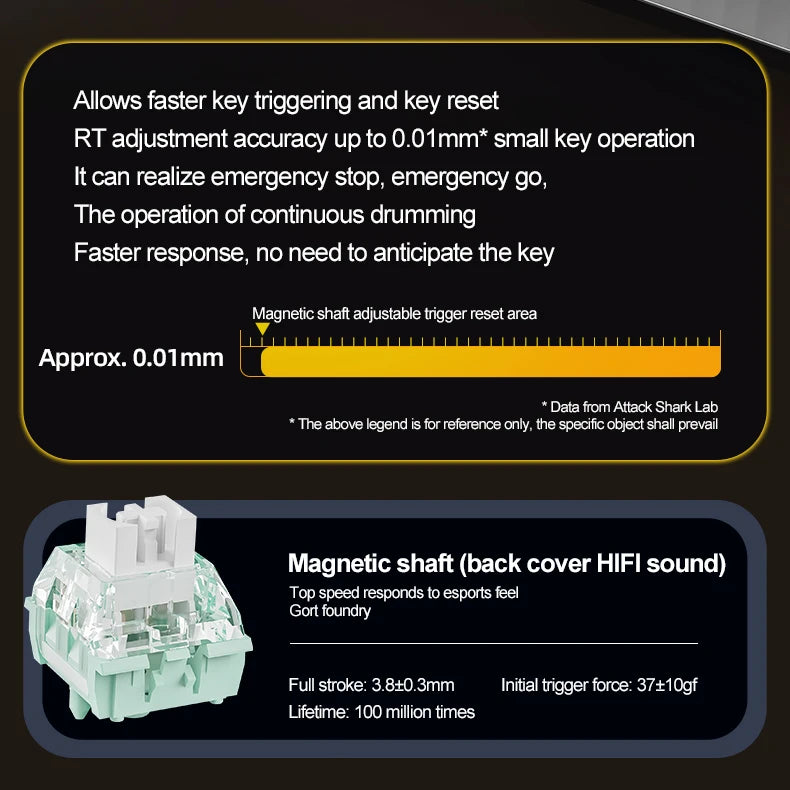 ATTACK SHARK X68HE X68Pro He Magnetic Mechanical Keyboard for Pro Gaming 0.01mm Rapid Trigg 8000Hz SOCD/Rs 0.125ms 128K Rate