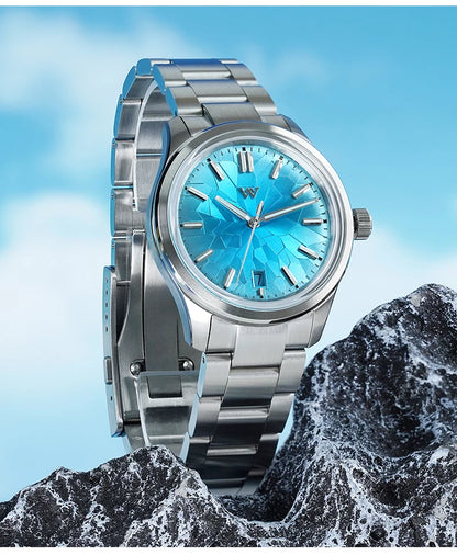WM Watch Automatic Mechanical Watch NH35 Glacier Series 100M Waterproof AR Coated Sapphire Welly Merck Watches For Man WM226