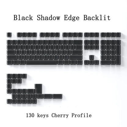 Shadow Keycap Side Print Edge Backlit PBT Shine Through White Black Macarons Cherry Profile 136 Key cap MX Gamer Keyboards AULA