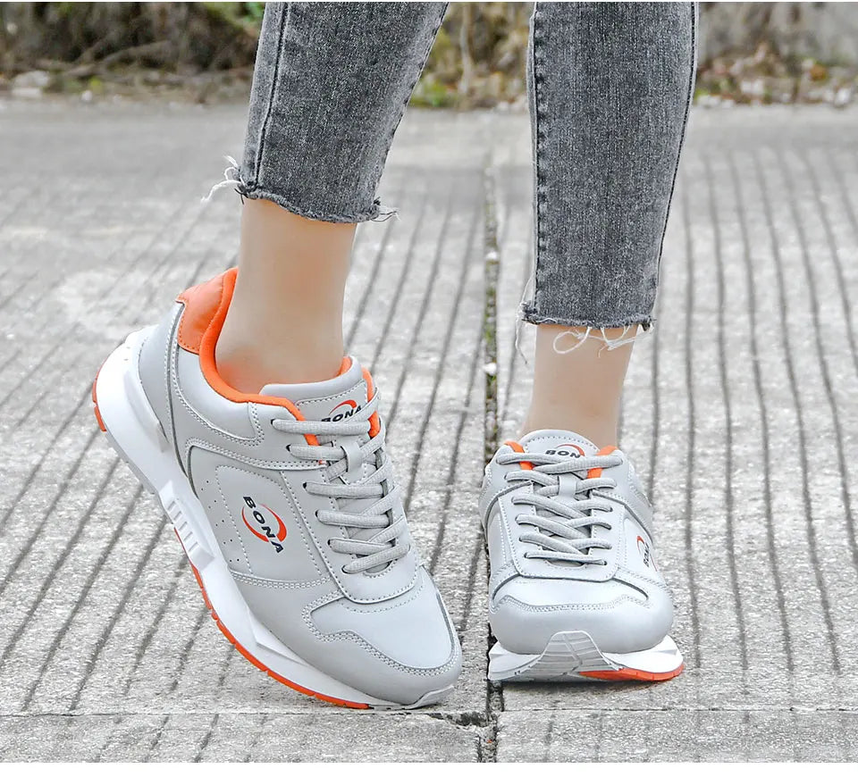 BONA 2023 New Designers Brand Classics Light Sneakers Women Fashion Running Shoes Casual Walking Footwear Ladies Comfort
