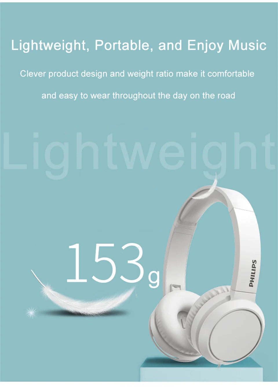 Philips TAH4105 Wired Headphones HiFi Stereo HD Call Headset With MIC Suitable For Online Learning And Outdoor Sports Earphones