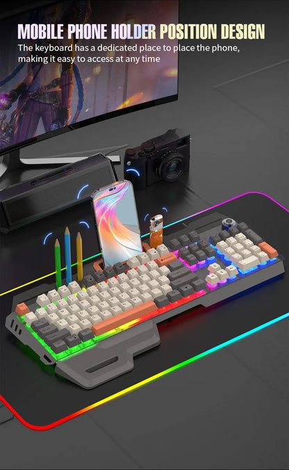Russian Gaming Keyboard With Russian Layout Spanish Arabic Korean Keyboard Mouse Gamer 104 Keys 100% Layout Wired RGB Light K90