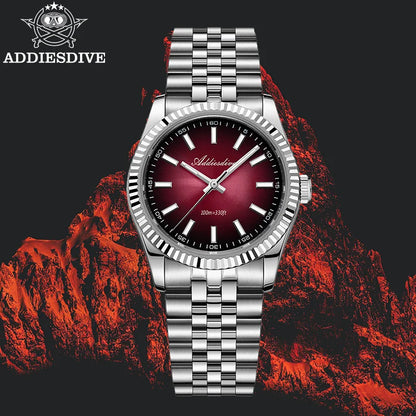 Orologio da uomo ADDIESDIVE AD2073 nuovo, vetro zaffiro, 36mm, VH31, quadrante sunburst, quarzo, impermeabile 10Bar, da immersione, luminoso
