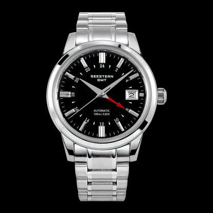 SEESTERN Men's Automatic Mechanical Wristwatch NH34 GMT Movement 10bar Waterproof Domed Sapphire Crystal Watch Limited S446 New