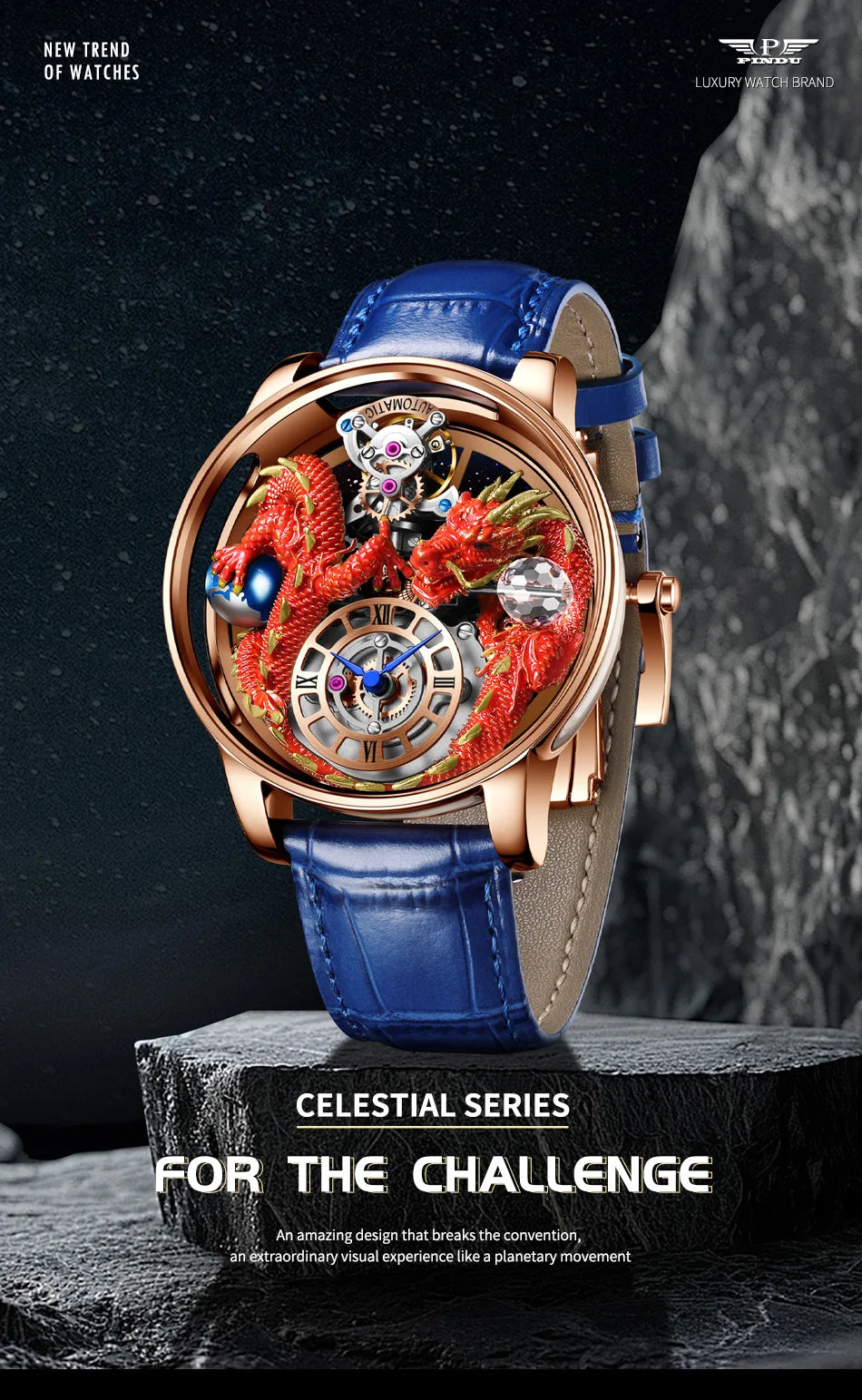 PINDU Design 2025 NEUE Herrenuhr Diamond Tourbillion Top-Marke Luxus Astronomia Quarzuhr für Herren Saphirglas wasserdichte Uhr