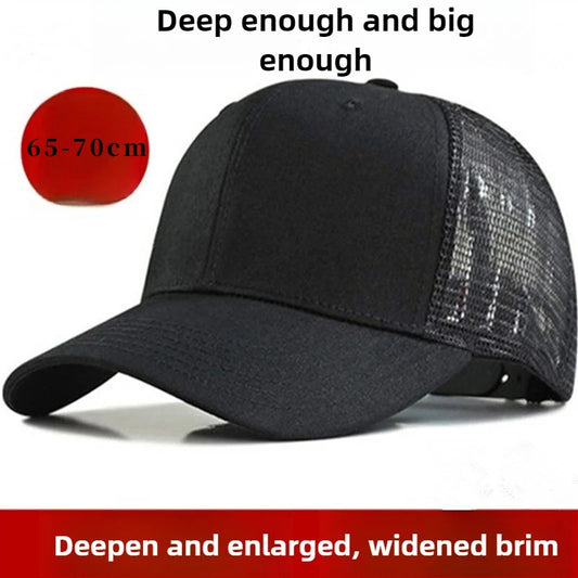 65-70cm Large Size Mesh Baseball Cap, Big Head Circumference Hat Summer Men's Breathable Sun Hats