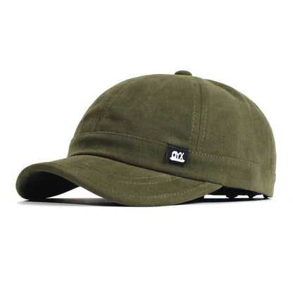 Vintage baseballkasket med kort skygge i bomuld til mænd og kvinder – blød »dad hat« i justerbar trucker-stil med lav profil