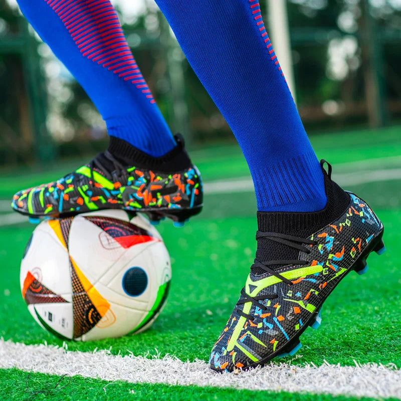 Ghete de fotbal profesionale pentru bărbați, din plasă respirabilă, crampoane antiderapante, sneakers rapizi la modă pentru gazon artificial, pantofi de fotbal pentru bărbați