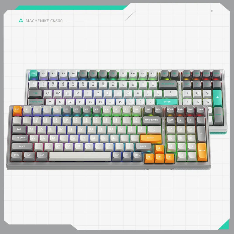 MACHENIKE CK600 Tri-Mode Mechanical Keyboard Full Size Wireless Gaming Keyboard Hot Swappable ANSI Layout For PC Gamer Office