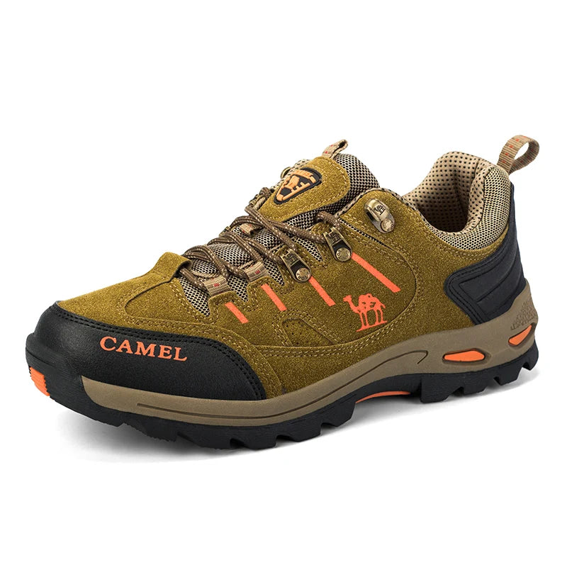 Suede Leather Men Hiking Shoes Outdoor Trail Trekking Sneakers Men Non-slip Breathable Climbing Shoes Men Mountain Sports Shoes