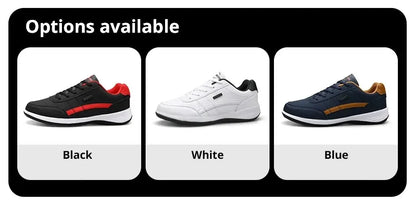Leather Sneakers for Men, Casual Shoes, Soft Sole, Outdoor Walking Shoes, Sports, Four Seasons