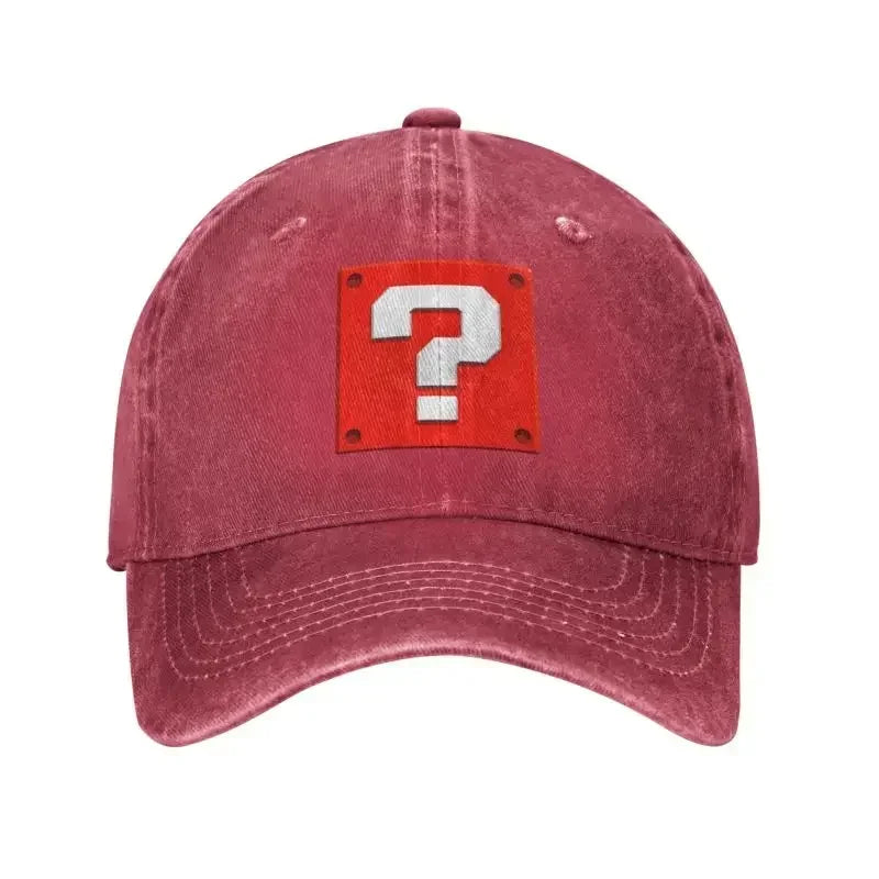 Op maat gemaakte, modieuze Cartoom-game-vraagblok-baseballpet voor dames en heren, verstelbaar, unisex, katoen, ‘dad hat’, prestatiegerichte snapback-petten