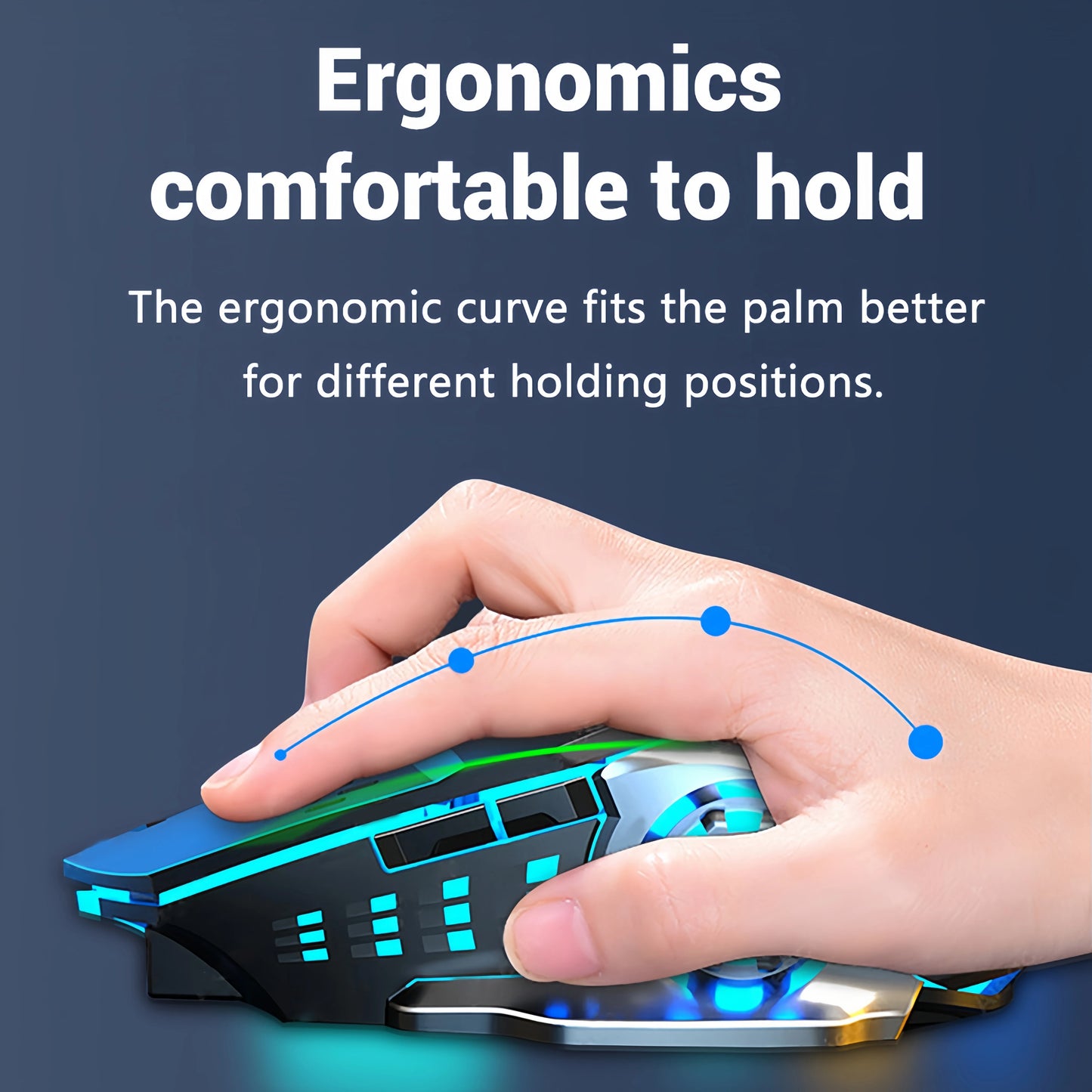 KEBIDUMEI Dual-Mode Bluetooth 5.2 Mouse 2.4G Wireless Mouse RGB Gaming Mouse Rechargeable Silent Mouse 3600 DPI  Mice for Laptop