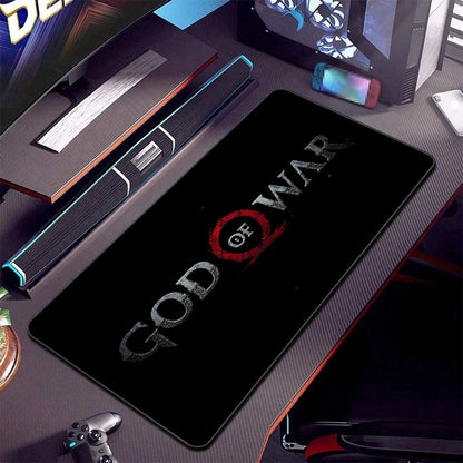 Xxl Mouse Pad God of War Desk Mat Pc Gaming Accessories Keyboard Computer Mousepad Gamer Large Cabinet Office Table Carpet Rug
