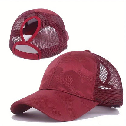 Baseballkasketter til kvinder med hestehale, forår/sommer, solhat i netstof, løbekasket med snapback, justerbar til kvinder og piger, udendørs kasketter med skygge