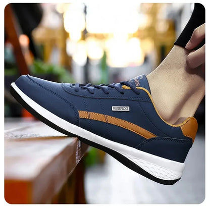 Leather Sneakers for Men, Casual Shoes, Soft Sole, Outdoor Walking Shoes, Sports, Four Seasons
